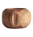 Brown teak wood vase