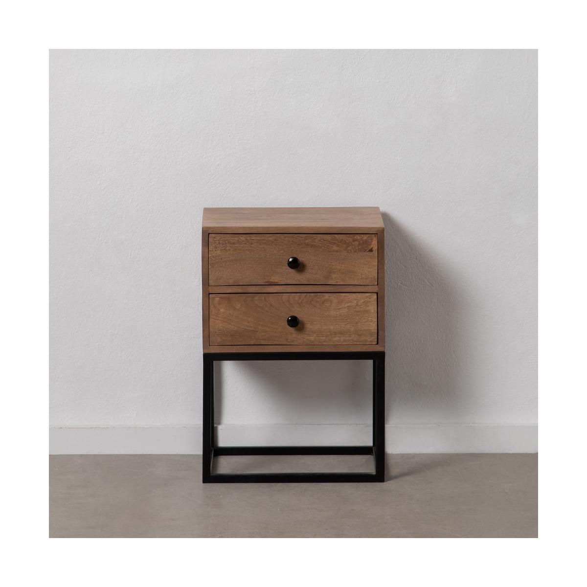 MESITA NATURAL-NEGRO MADERA DE MANGO 43 X 33 X 61 CM