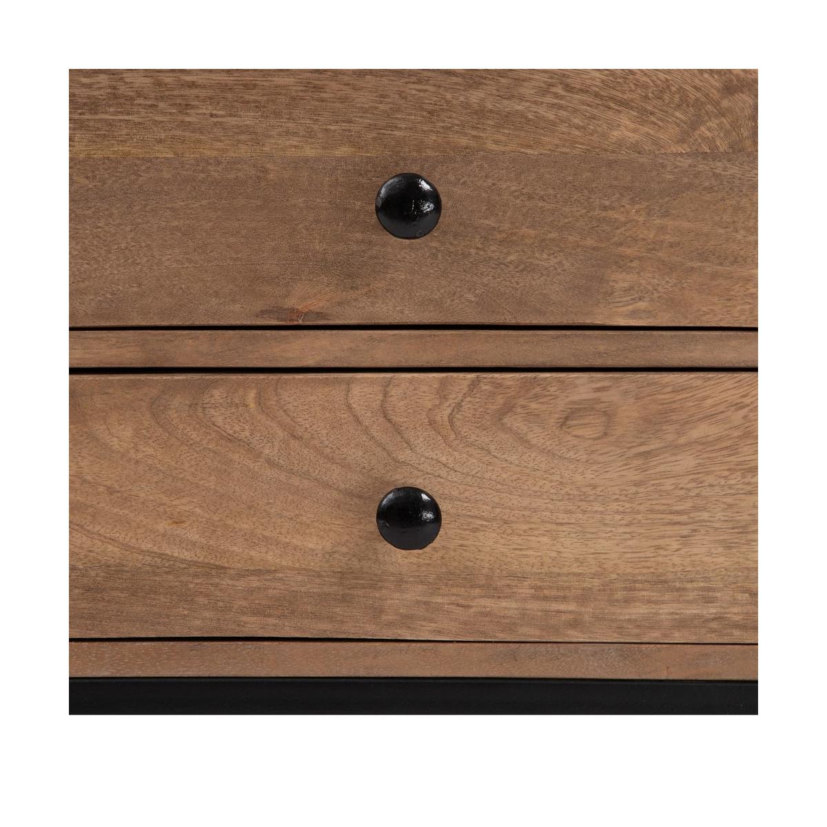 MESITA NATURAL-NEGRO MADERA DE MANGO 43 X 33 X 61 CM