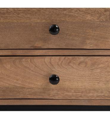 MESITA NATURAL-NEGRO MADERA DE MANGO 43 X 33 X 61 CM