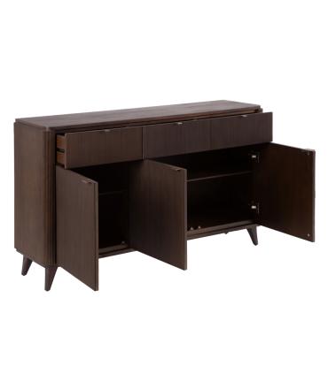 APARADOR MARRÓN OSCURO MADERA MINDI 140,50 X 35,50 X 85 CM