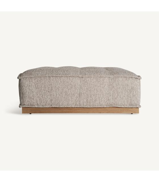 Puff de poliéster beige 124 x 42 cm