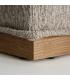 Beige fabric and pine wood pouf | Home and History