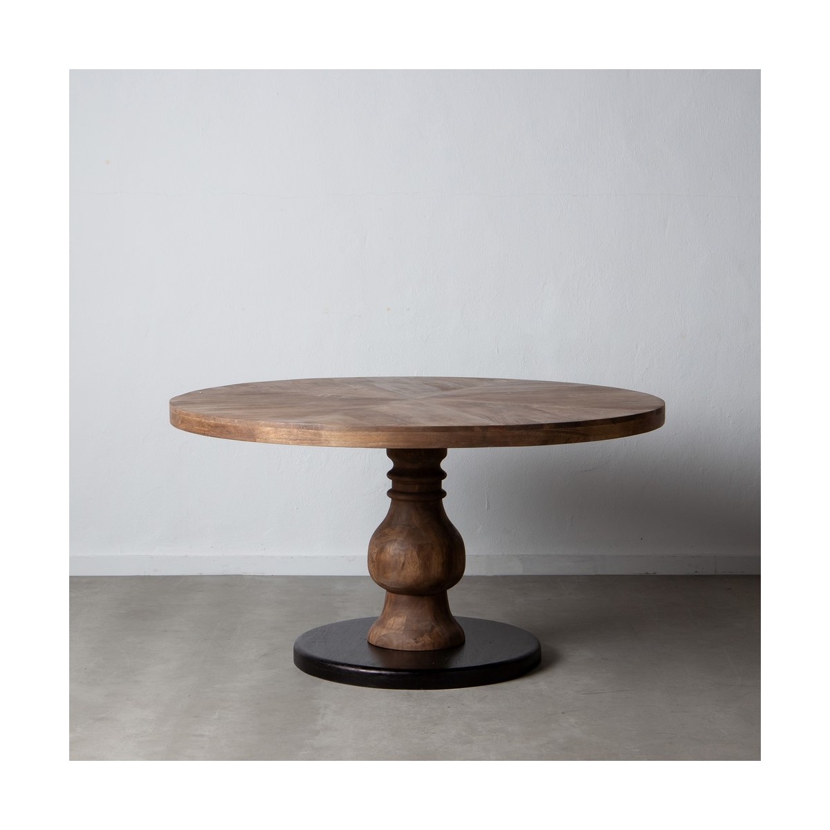 MESA COMEDOR NATURAL-NEGRO 140 X 140 X 75 CM