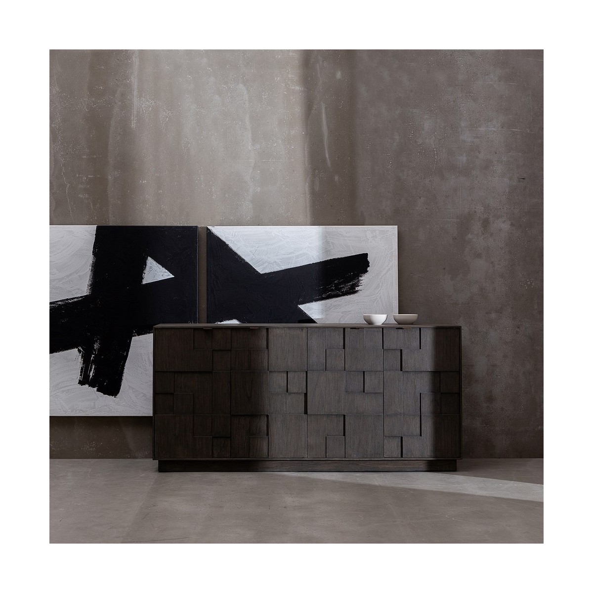 APARADOR GRIS MADERA MINDI SALÓN 180 X 45 X 85 CM