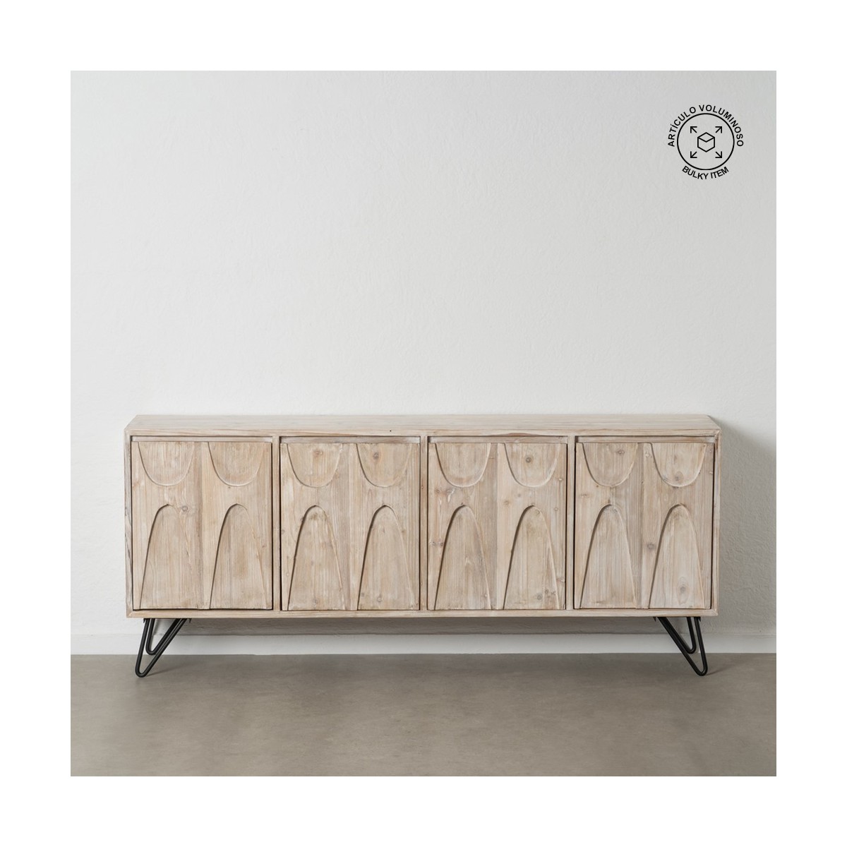 APARADOR BLANCO ROZADO MADERA DE PINO 200 X 40 X 85 CM