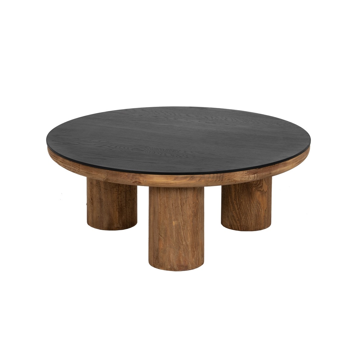 MESA CENTRO NATURAL-NEGRO MADERA DE PINO 90 X 90 X 35 CM