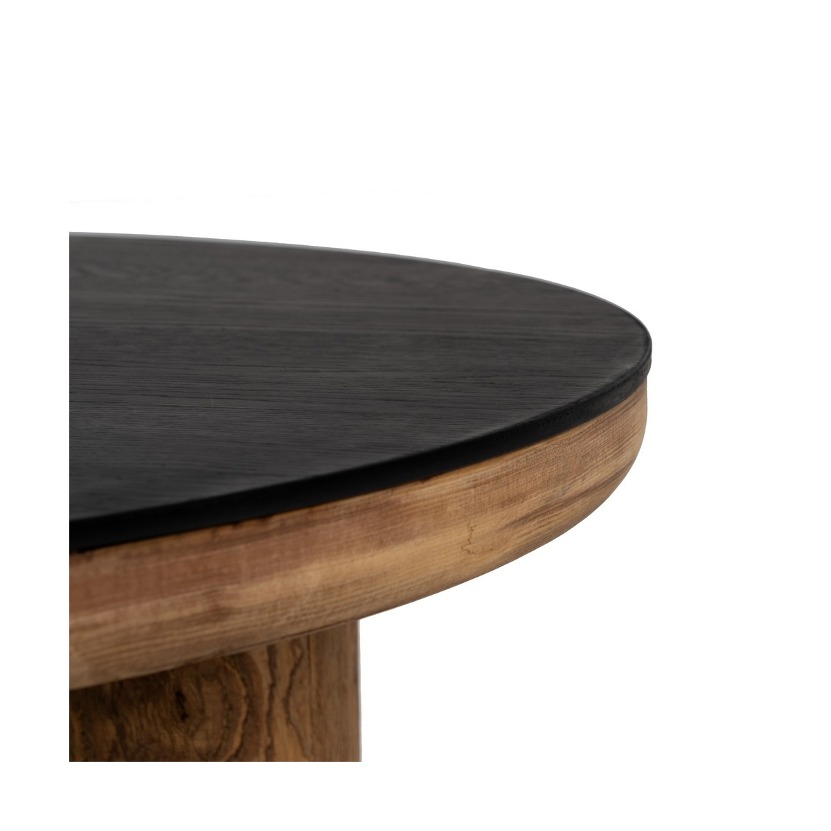 MESA CENTRO NATURAL-NEGRO MADERA DE PINO 90 X 90 X 35 CM