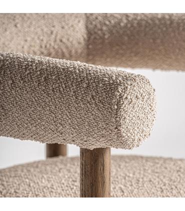 Cadeira de Design Bullay | Tecido Bouclé e Madeira de Freixo