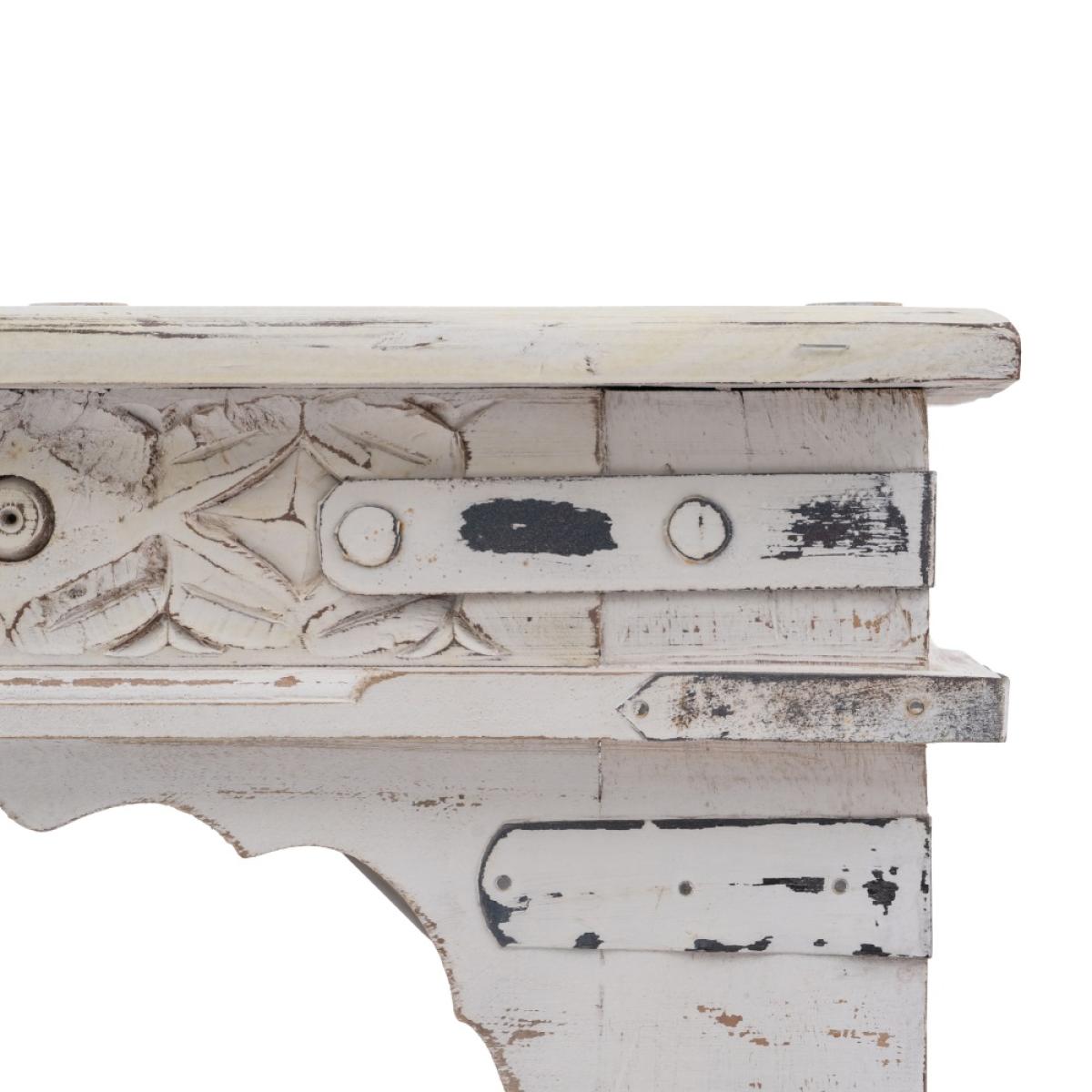 MESA CENTRO BLANCO ROZADO MADERA MANGO 177 X 100 X 50 CM