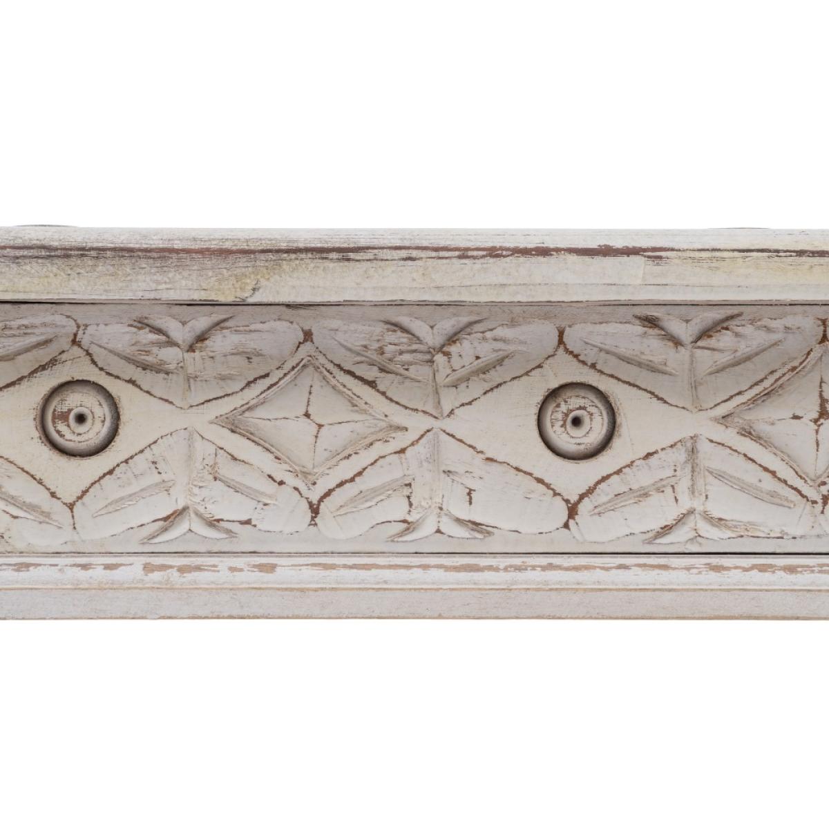 MESA CENTRO BLANCO ROZADO MADERA MANGO 177 X 100 X 50 CM