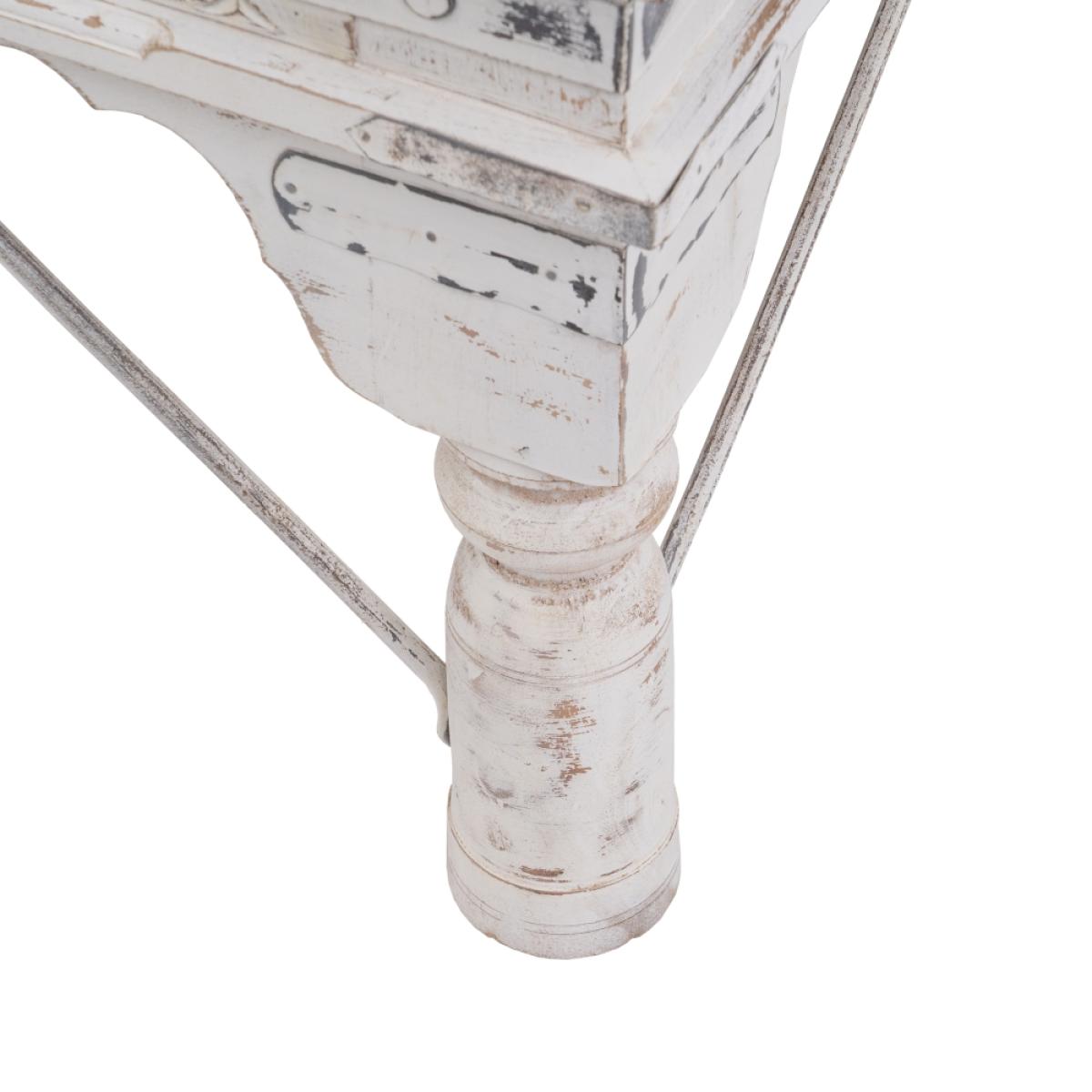 MESA CENTRO BLANCO ROZADO MADERA MANGO 177 X 100 X 50 CM