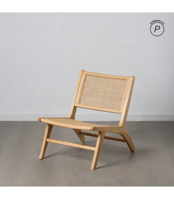 SILLÓN NATURAL MADERA-RATÁN SALÓN 60,50 X 73,50 X 72,50 CM