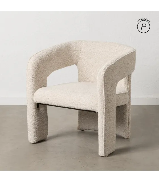 SILLA BEIGE TEJIDO SALÓN 69 X 66 X 73 CM