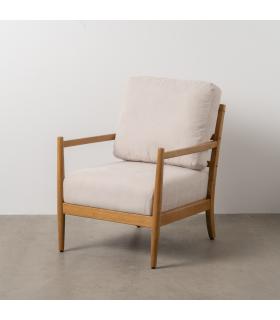 SILLÓN BLANCO-NATURAL MADERA-MDF 65 X 71 X 88 CM