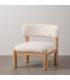 SILLÓN BLANCO-NATURAL MADERA DE CAUCHO 62 X 62 X 71 CM