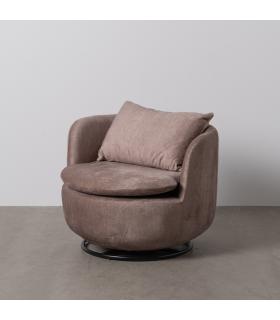 SILLÓN GIRATORIO TAUPE TEJIDO SALÓN 84 X 74 X 66 CM