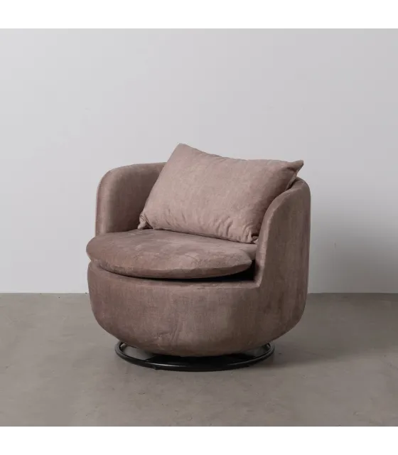 SILLÓN GIRATORIO TAUPE TEJIDO SALÓN 84 X 74 X 66 CM