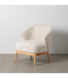 SILLÓN NATURAL-CREMA TEJIDO-MADERA SALÓN 71 X 75 X 76 CM