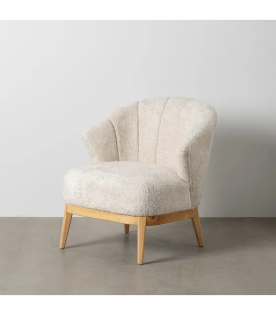 SILLÓN NATURAL-CREMA TEJIDO-MADERA SALÓN 71 X 75 X 76 CM
