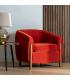 SILLÓN ROJO TEJIDO-MADERA SALÓN 82 X 77 X 74 CM
