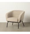 SILLÓN BEIGE TEJIDO-METAL 77 X 72 X 68 CM