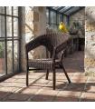 SILLA MARRÓN RATÁN SALÓN 60 X 62 X 78 CM