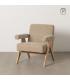 SILLÓN BEIGE TEJIDO-MADERA SALÓN 74 X 76 X 85 CM