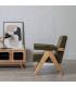 SILLÓN VERDE TEJIDO-MADERA SALÓN 74 X 76 X 85 CM