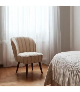 SILLÓN RAYAS MIEL MADERA DE CAUCHO SALÓN 54 X 64 X 73 CM