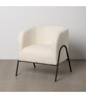 SILLÓN BLANCO TEJIDO-METAL SALÓN 68 X 66 X 74 CM