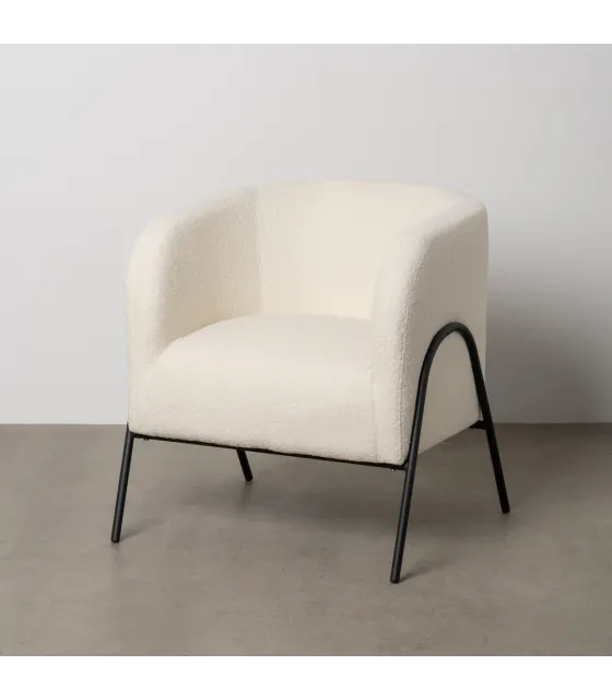 SILLÓN BLANCO TEJIDO-METAL SALÓN 68 X 66 X 74 CM