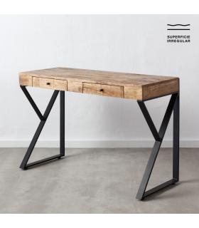 ESCRITORIO MARRÓN-NEGRO MADERA-METAL 120 X 50 X 77 CM