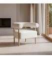 SILLÓN BEIGE TEJIDO-MADERA SALÓN 80 X 67 X 69 CM