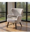 SILLÓN JASPEADO CRUDO TEJIDO-MADERA 70 X 74 X 90 CM