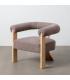 SILLÓN JASPEADO GRIS-ROSA TEJIDO-MADERA 84 X 69 X 72 CM