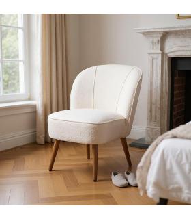 SILLÓN BEIGE MADERA DE CAUCHO SALÓN 54 X 64 X 73 CM