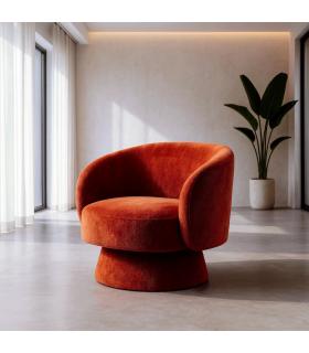 SILLÓN GIRATORIO TERRACOTA TEJIDO SALÓN 78 X 79 X 77 CM