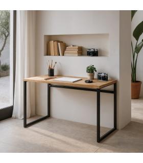 ESCRITORIO NATURAL MADERA-METAL SALÓN 120 X 60 X 76 CM