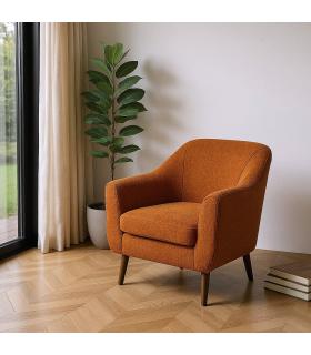 SILLÓN TERRACOTA TEJIDO-MADERA 74 X 68 X 76 CM