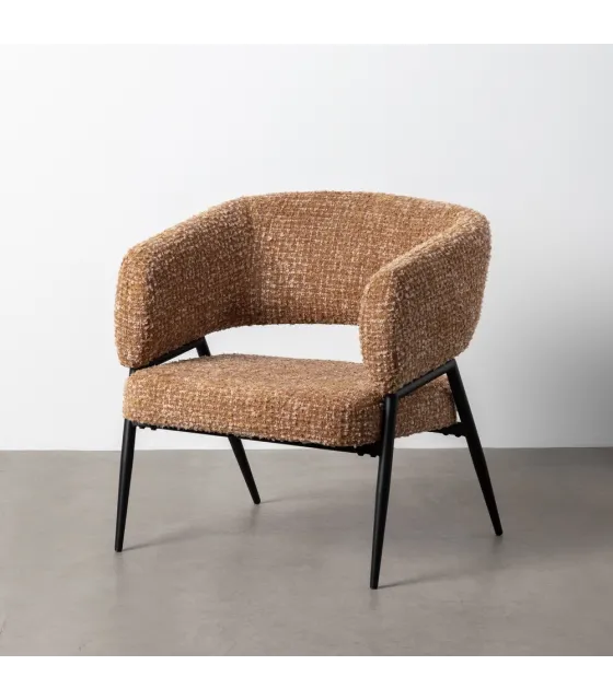 SILLÓN MOSTAZA TEJIDO-METAL SALÓN 71 X 70 X 75 CM