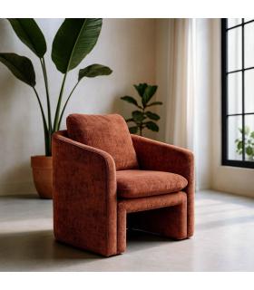 SILLÓN TEJA TEJIDO-MADERA 76 X 68 X 81 CM