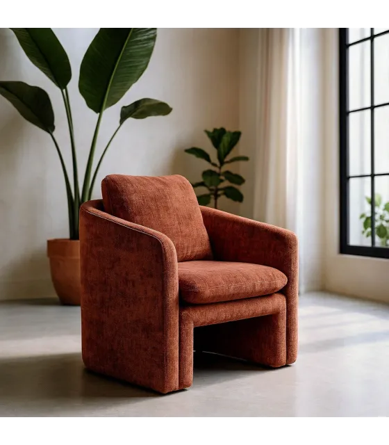 SILLÓN TEJA TEJIDO-MADERA 76 X 68 X 81 CM