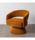 SILLÓN GIRATORIO OCRE TEJIDO-MADERA 71 X 68 X 72 CM