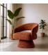 SILLÓN GIRATORIO TEJA TEJIDO-MADERA 71 X 68 X 72 CM