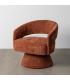 SILLÓN GIRATORIO TEJA TEJIDO-MADERA 71 X 68 X 72 CM
