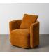 SILLÓN GIRATORIO OCRE TEJIDO-MADERA 76 X 70 X 84 CM