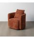 SILLÓN GIRATORIO TEJA TEJIDO-MADERA 76 X 70 X 84 CM