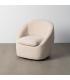 SILLÓN GIRATORIO BEIGE TEJIDO-MADERA 72 X 63 X 73 CM