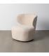 SILLÓN GIRATORIO BEIGE TEJIDO-MADERA 73 X 68 X 74 CM